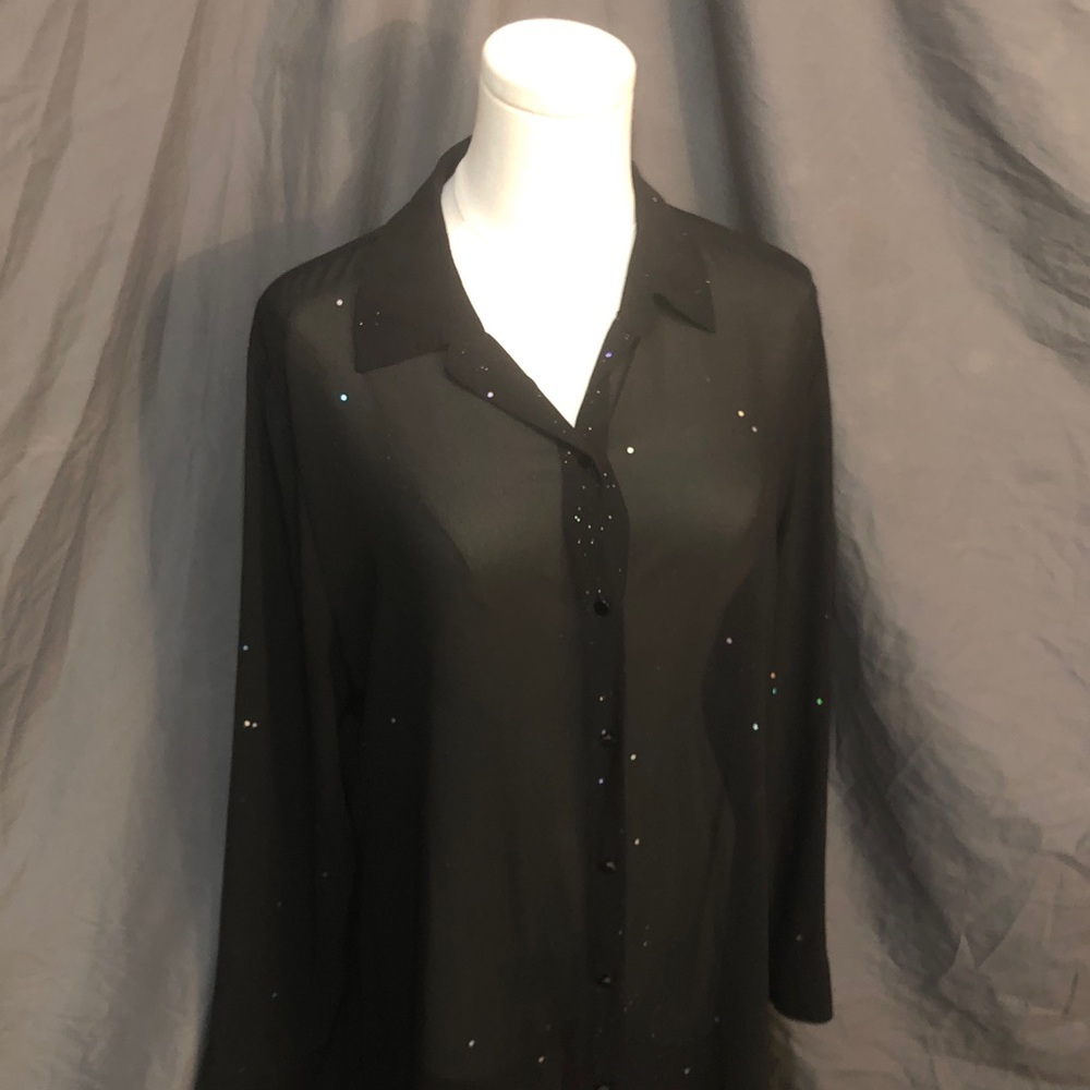 Chico's Black Travelers Collection Top Size Medium Large - Picture 14 of 14